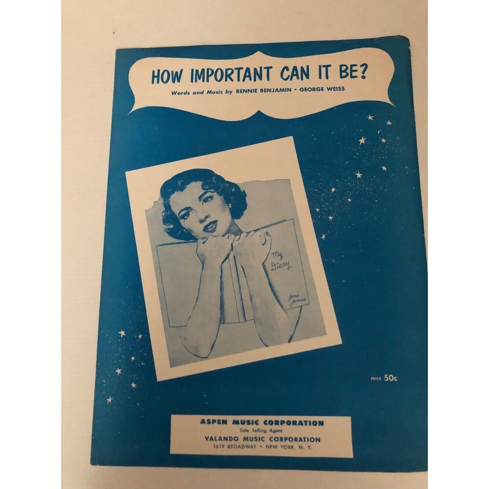 How Important Can It Be? 1955 Sheet Music Joni James Bennie Benjamin George Weis
